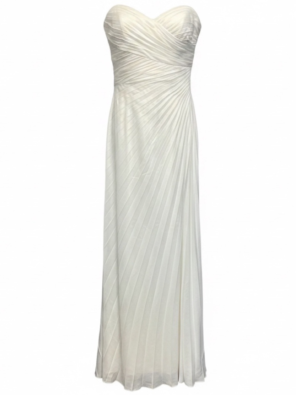 A.L.C. WHITE BIANCA STRAPLESS PLEATED GOWN / MAXI DRESS